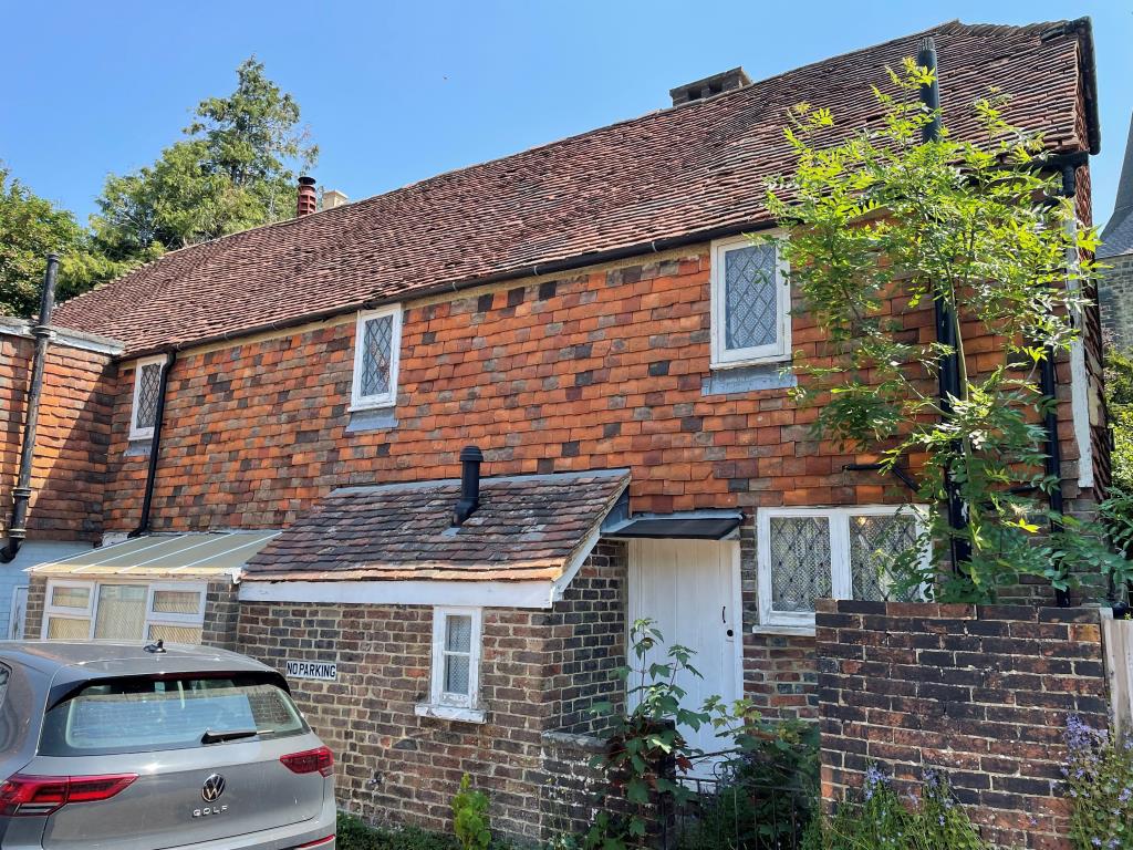 Lot: 128 - CHARACTER COTTAGE WITH POTENTIAL IN SOUGHT AFTER VILLAGE - rear elevation from parking area